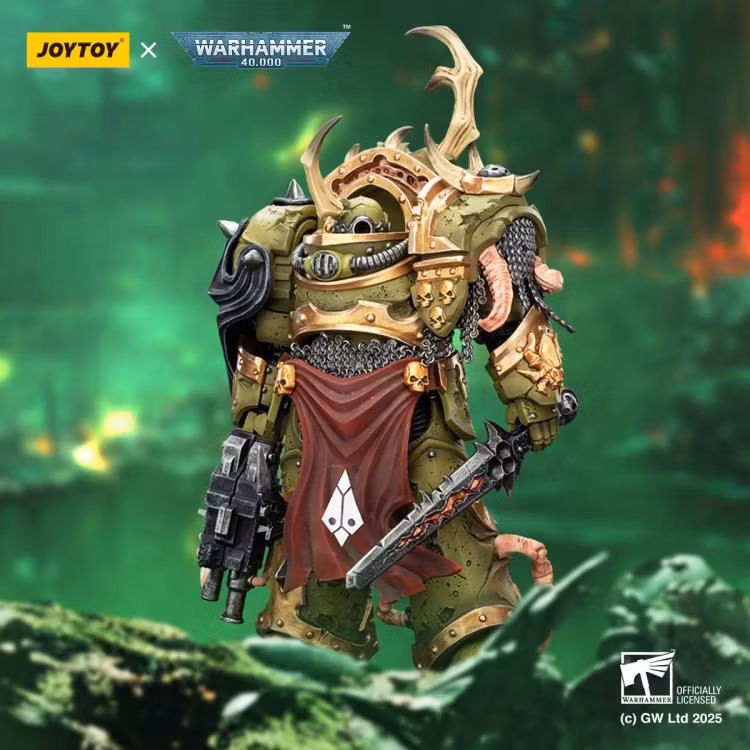 Warhammer 40,000 Death Guard Blightlord Terminator (Ver. 3) with Combi-bolter and Bubotic Blade 1/18 Scale Action Figure