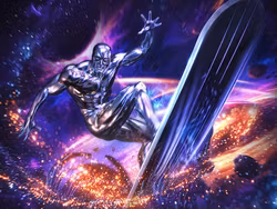 The Infinity Gauntlet Battle Diorama Series Silver Surfer 1/10 Art Scale Statue