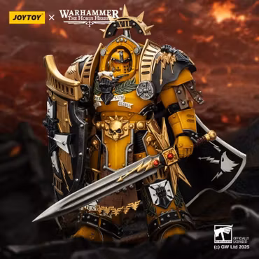 Warhammer The Horus Heresy Imperial Fists Legion Praetor in Tartaros Terminator Armor with Power Sword and Vigil Storm Shield 1/18 Scale Action Figure