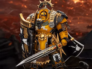 Warhammer The Horus Heresy Imperial Fists Legion Praetor in Tartaros Terminator Armor with Power Sword and Vigil Storm Shield 1/18 Scale Action Figure