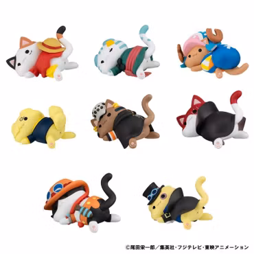 One Piece Mega Cat Project Nyan Piece Nyan Sticky Kitties Box of 8 Random Figures
