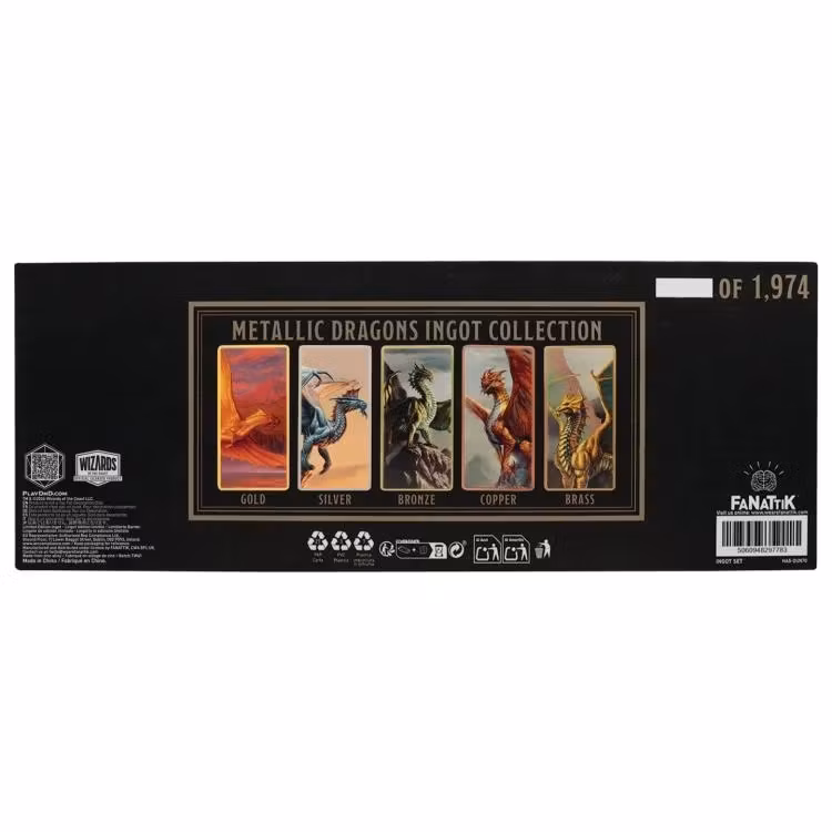 Dungeons & Dragons Metallic Dragons Limited Edition 5 Piece Ingot Set