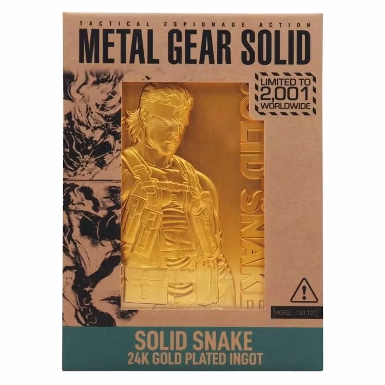 Metal Gear Solid 2: Sons of Liberty Solid Snake Limited Edition 24k Gold Plated Ingot