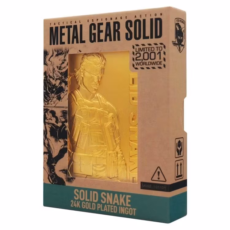 Metal Gear Solid 2: Sons of Liberty Solid Snake Limited Edition 24k Gold Plated Ingot
