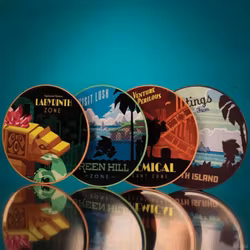 Sonic the Hedgehog Locations Metal Coaster Set