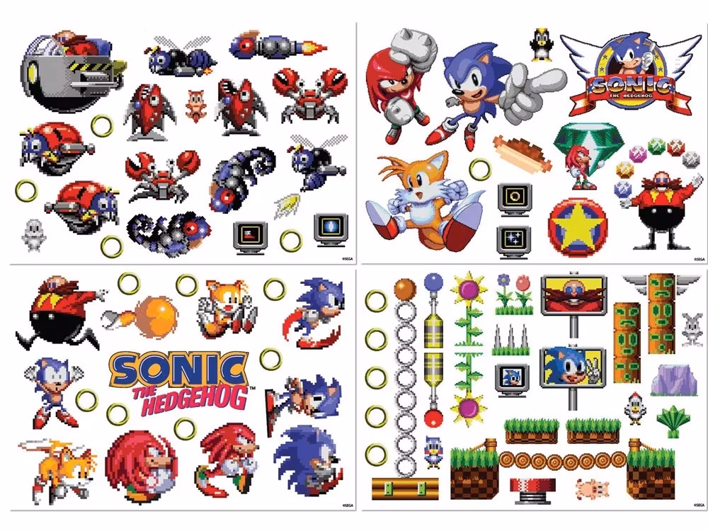 Sonic the Hedgehog 4 Sheets of Retro Tech Decals