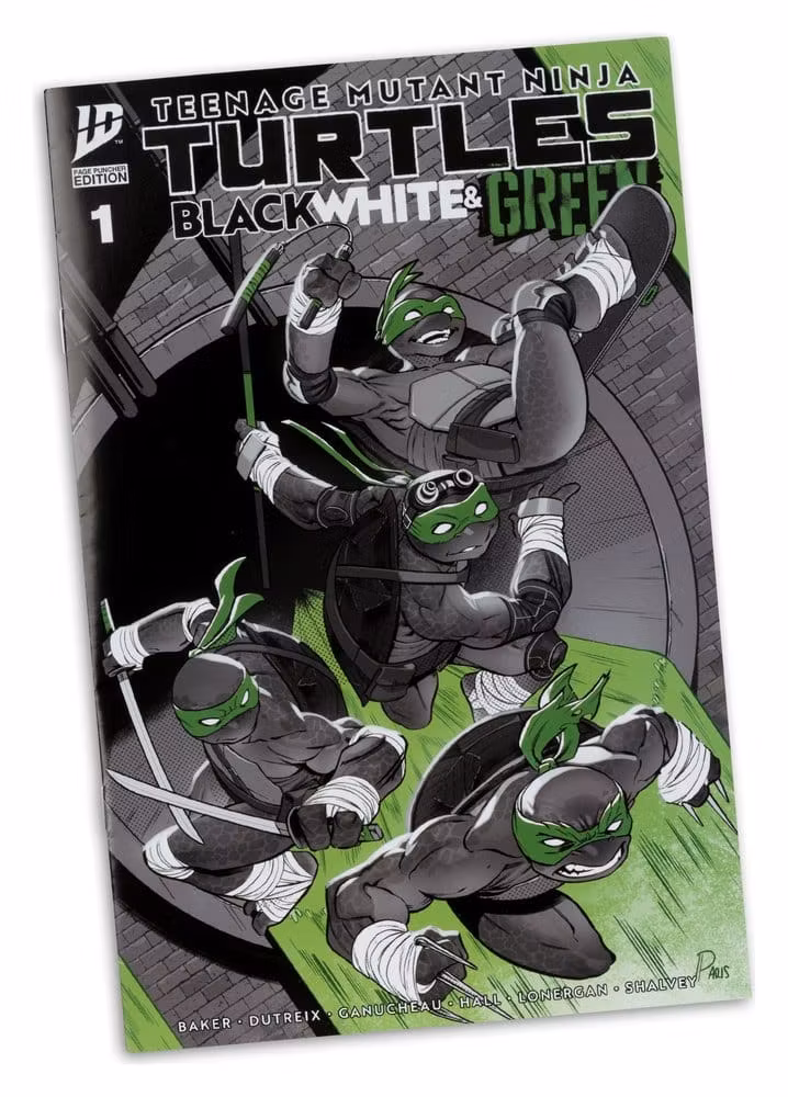 Teenage Mutant Ninja Turtles Page Punchers (Black White & Green) Donatello Action Figure