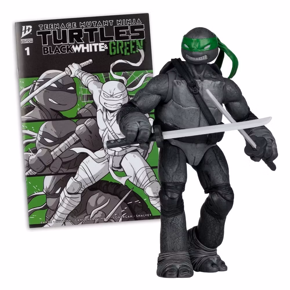 Teenage Mutant Ninja Turtles Page Punchers (Black White & Green) Leonardo Action Figure