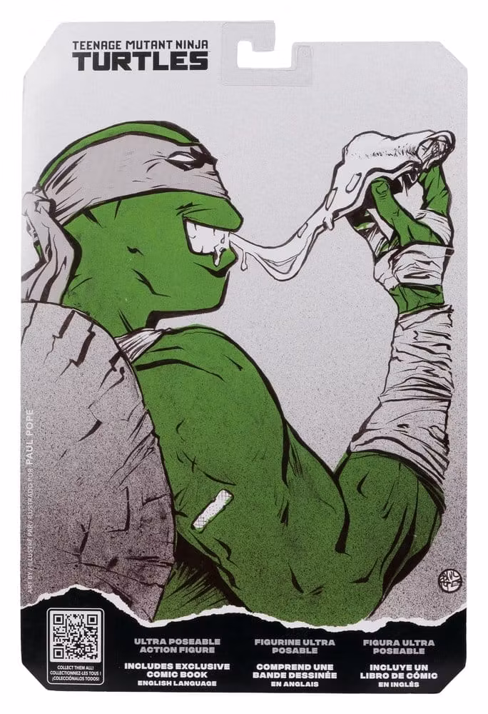 Teenage Mutant Ninja Turtles Page Punchers (Black White & Green) Michelangelo Action Figure