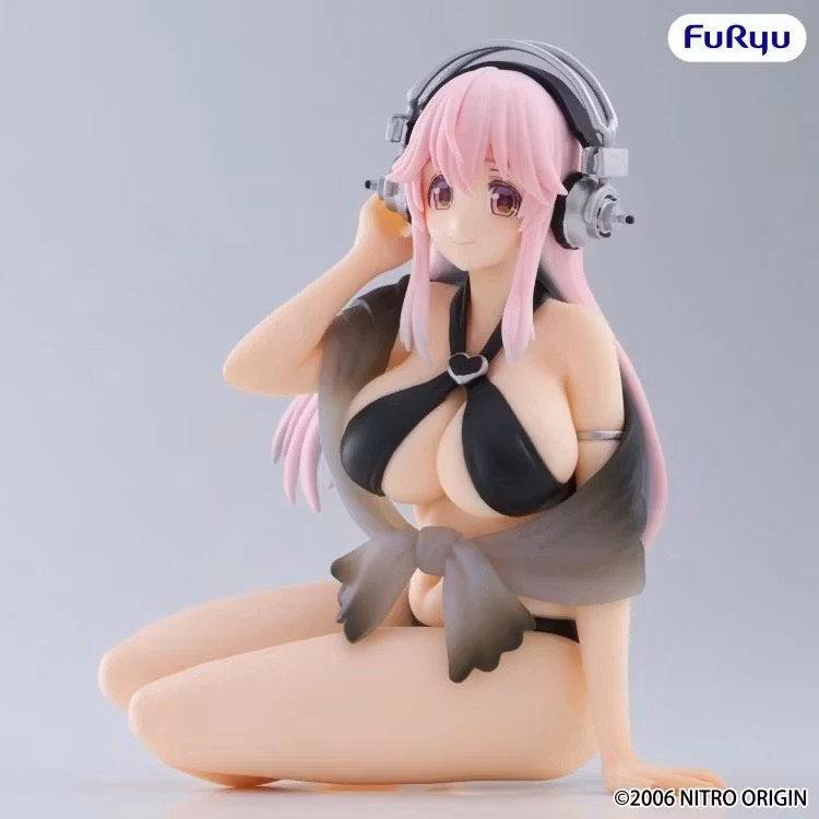 Nitroplus Super Sonico (Swimsuit Black Color Ver.) Noodle Stopper Figure