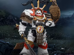 Warhammer 40,000 White Scars Legion Praetor in Cataphractii Terminator Armor with Cyber Hawk, Chogorian Sword and Combi-Melta 1/18 Scale Action Figure