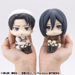 Attack on Titan Look Up Series Levi (Cleaning Up Ver.) & Mikasa Ackerman (With Gift)