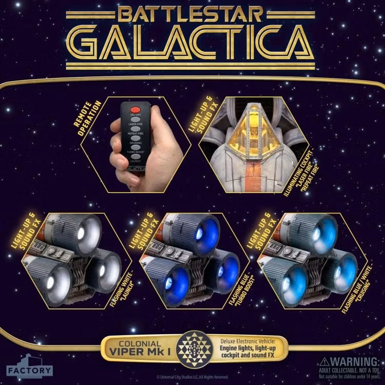 Battlestar Galactica (1978) Colonial Viper Electronic Vehicle with Lieutenant Boomer Action Figure