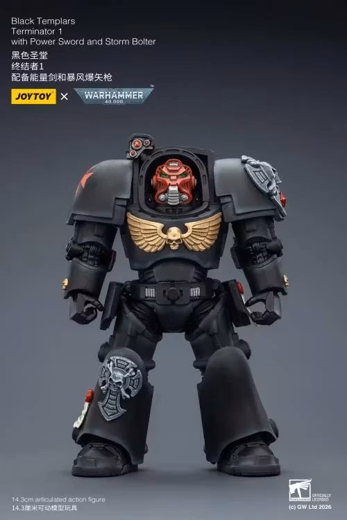 Warhammer 40,000 Black Templars Terminator (Ver. 1) with Power Sword and Storm Bolter 1/18 Scale Action Figure