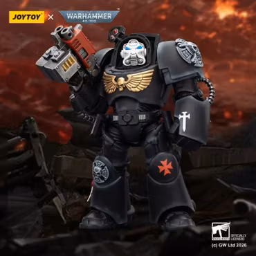 Warhammer 40,000 Black Templars Terminator (Ver. 2) with Power Fist and Storm Bolter 1/18 Scale Action Figure