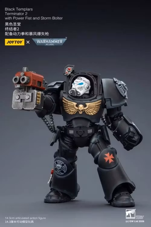 Warhammer 40,000 Black Templars Terminator (Ver. 2) with Power Fist and Storm Bolter 1/18 Scale Action Figure
