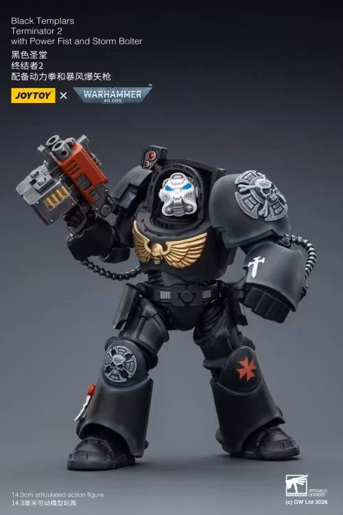Warhammer 40,000 Black Templars Terminator (Ver. 2) with Power Fist and Storm Bolter 1/18 Scale Action Figure