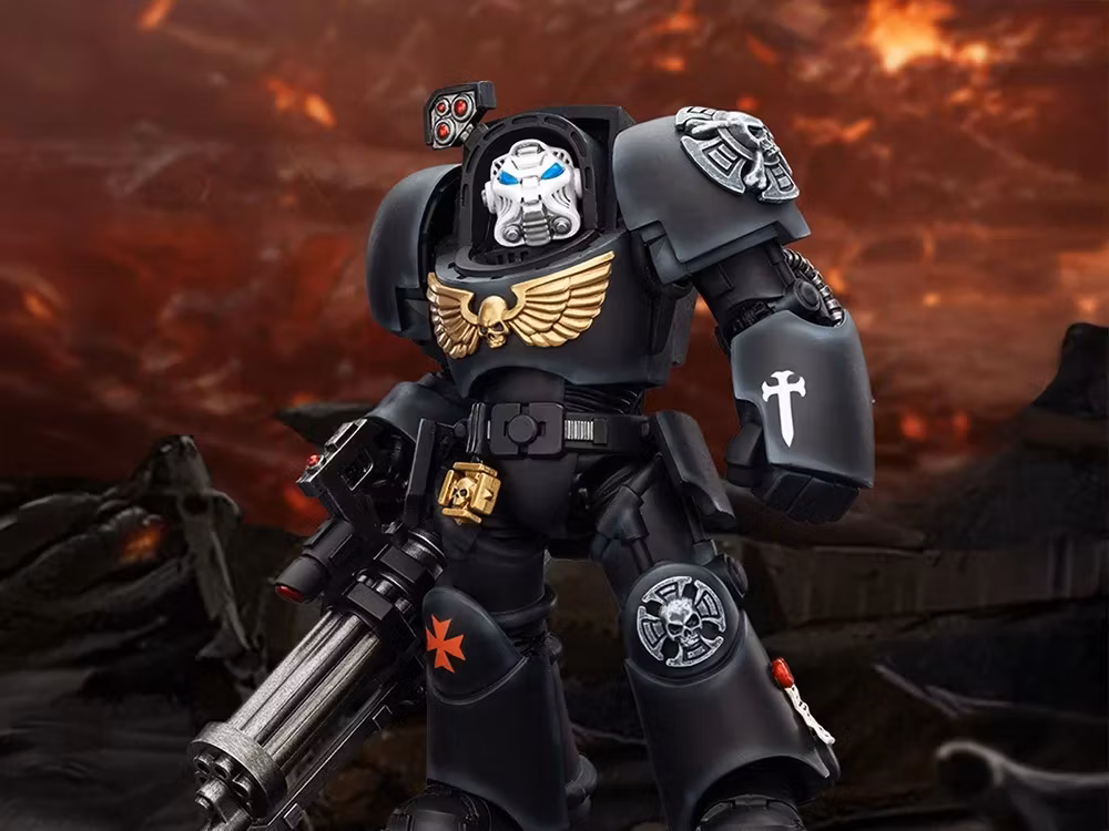 Warhammer 40,000 Black Templars Terminator (Ver. 3) with Power Fist and Assault Cannon 1/18 Scale Action Figure