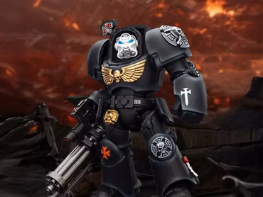 Warhammer 40,000 Black Templars Terminator (Ver. 3) with Power Fist and Assault Cannon 1/18 Scale Action Figure