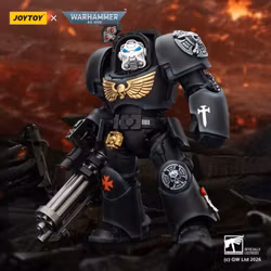 Warhammer 40,000 Black Templars Terminator (Ver. 3) with Power Fist and Assault Cannon 1/18 Scale Action Figure
