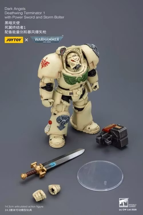 Warhammer 40,000 Dark Angels Deathwing Terminator (Ver. 1) with Power Sword and Storm Bolter 1/18 Scale Action Figure