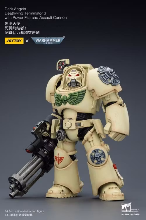 Warhammer 40,000 Dark Angels Deathwing Terminator (Ver. 3) with Power Fist and Assault Cannon 1/18 Scale Action Figure