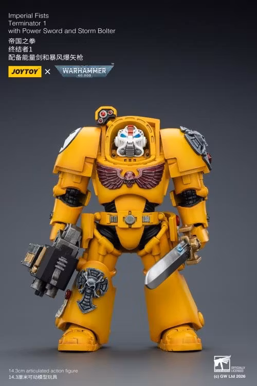 Warhammer 40,000 Imperial Fists Terminator (Ver. 1) with Power Sword and Storm Bolter 1/18 Scale Action Figure