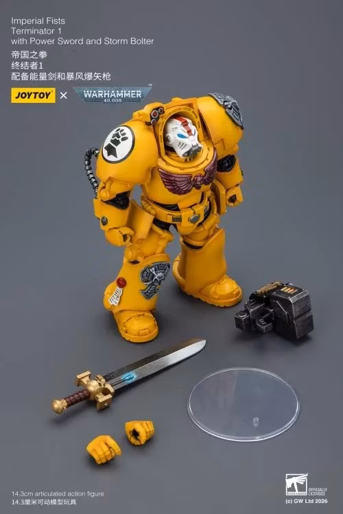 Warhammer 40,000 Imperial Fists Terminator (Ver. 1) with Power Sword and Storm Bolter 1/18 Scale Action Figure