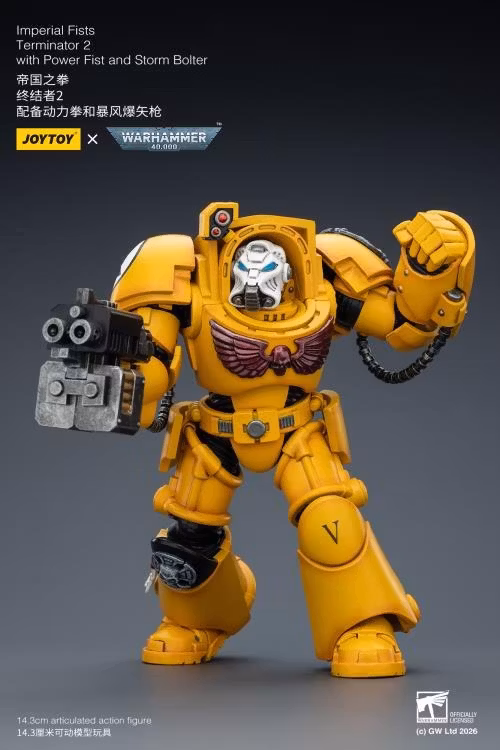 Warhammer 40,000 Imperial Fists Terminator (Ver. 2) with Power Fist and Storm Bolter 1/18 Scale Action Figure
