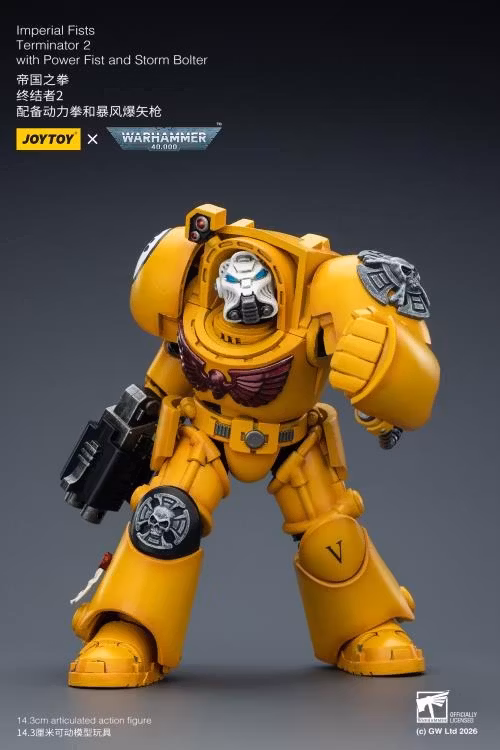 Warhammer 40,000 Imperial Fists Terminator (Ver. 2) with Power Fist and Storm Bolter 1/18 Scale Action Figure