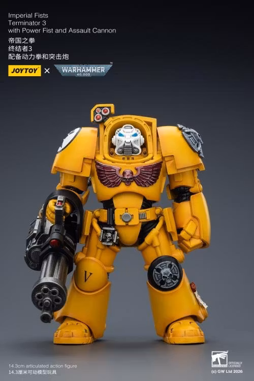 Warhammer 40,000 Imperial Fists Terminator (Ver. 3) with Power Fist and Assault Cannon 1/18 Scale Action Figure