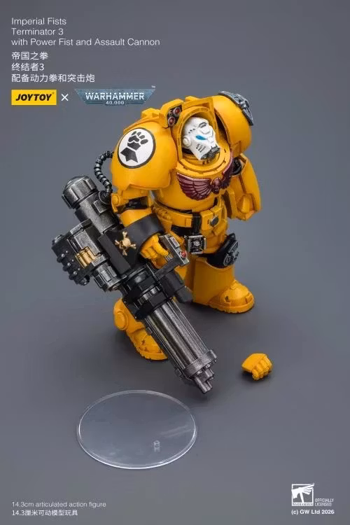 Warhammer 40,000 Imperial Fists Terminator (Ver. 3) with Power Fist and Assault Cannon 1/18 Scale Action Figure