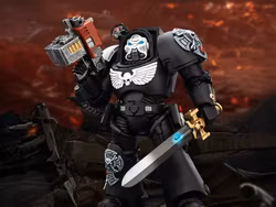 Warhammer 40,000 Raven Guard Terminator (Ver. 1) with Power Sword and Storm Bolter 1/18 Scale Action Figure