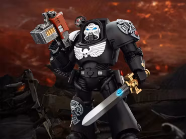 Warhammer 40,000 Raven Guard Terminator (Ver. 1) with Power Sword and Storm Bolter 1/18 Scale Action Figure