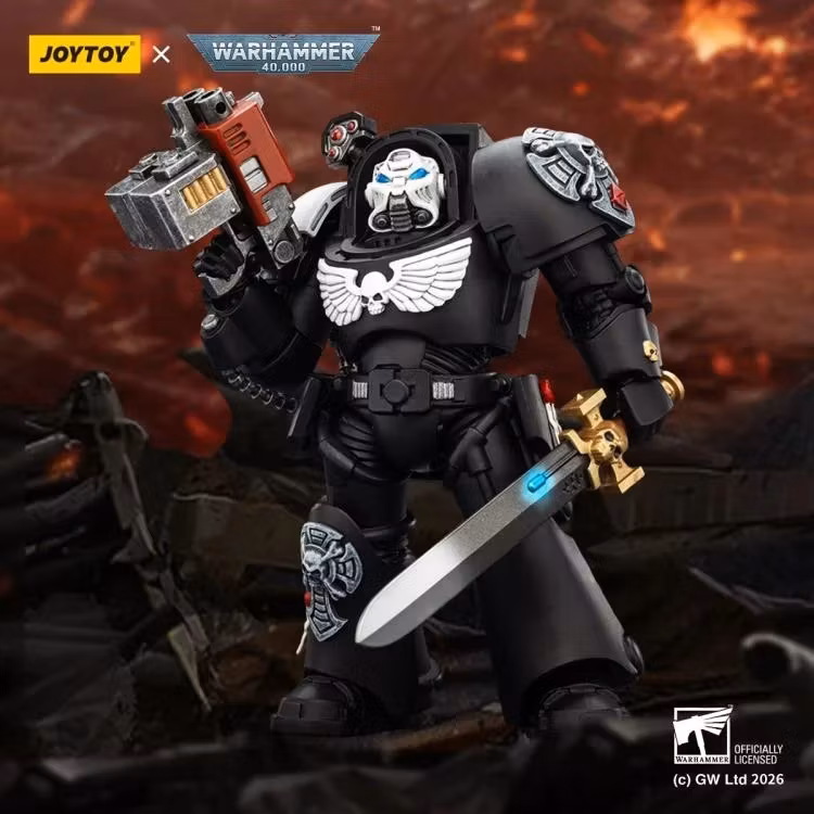 Warhammer 40,000 Raven Guard Terminator (Ver. 1) with Power Sword and Storm Bolter 1/18 Scale Action Figure