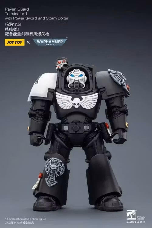Warhammer 40,000 Raven Guard Terminator (Ver. 1) with Power Sword and Storm Bolter 1/18 Scale Action Figure