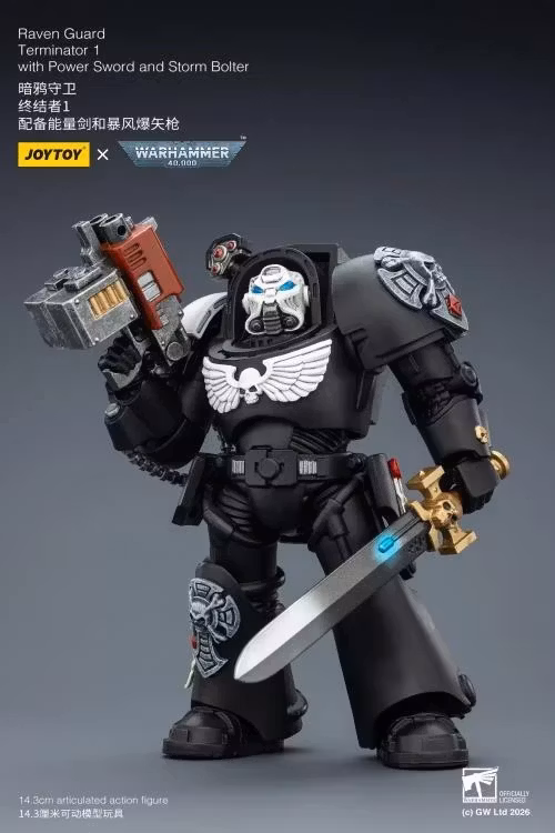Warhammer 40,000 Raven Guard Terminator (Ver. 1) with Power Sword and Storm Bolter 1/18 Scale Action Figure