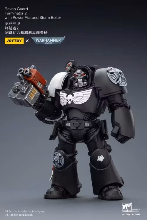 Warhammer 40,000 Raven Guard Terminator (Ver. 2) with Power Fist and Storm Bolter 1/18 Scale Action Figure