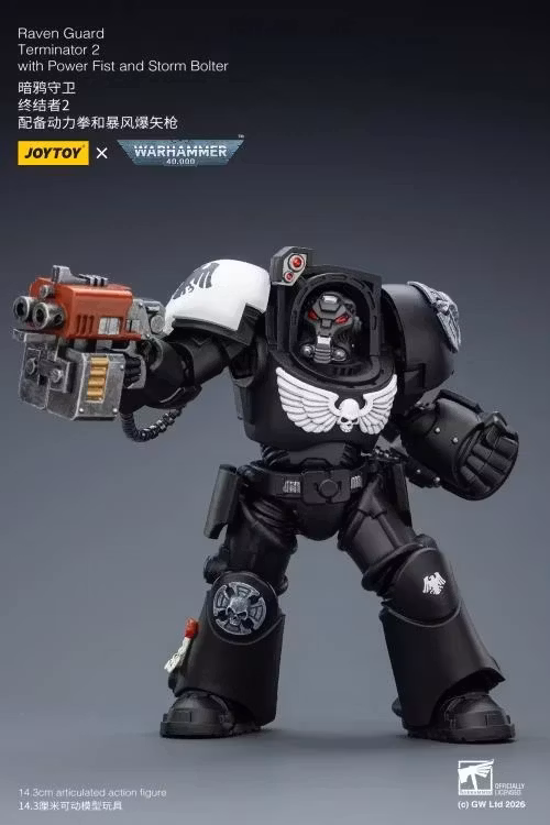Warhammer 40,000 Raven Guard Terminator (Ver. 2) with Power Fist and Storm Bolter 1/18 Scale Action Figure