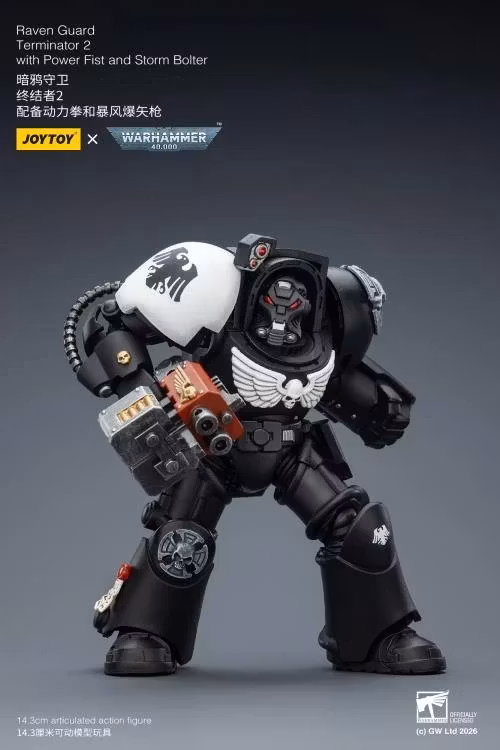 Warhammer 40,000 Raven Guard Terminator (Ver. 2) with Power Fist and Storm Bolter 1/18 Scale Action Figure