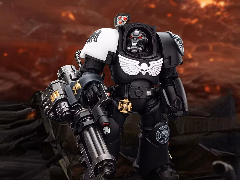 Warhammer 40,000 Raven Guard Terminator (Ver. 3) with Power Fist and Assault Cannon 1/18 Scale Action Figure