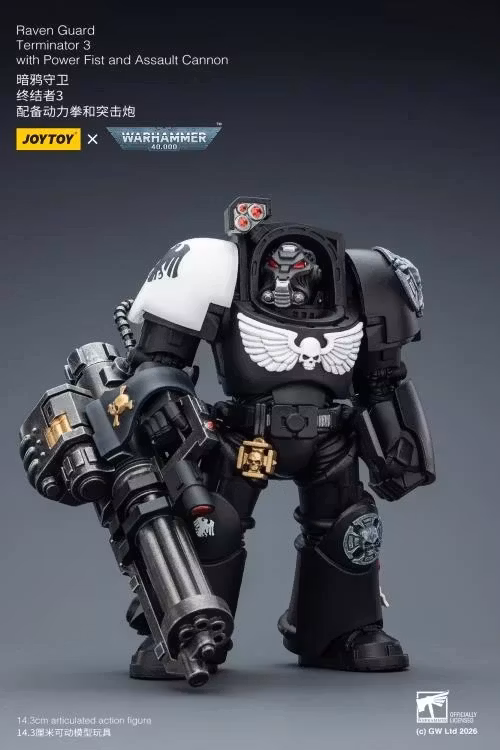 Warhammer 40,000 Raven Guard Terminator (Ver. 3) with Power Fist and Assault Cannon 1/18 Scale Action Figure