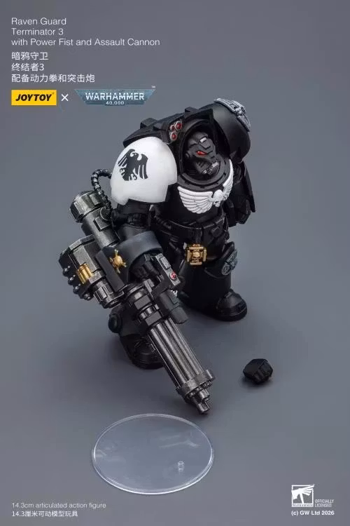 Warhammer 40,000 Raven Guard Terminator (Ver. 3) with Power Fist and Assault Cannon 1/18 Scale Action Figure