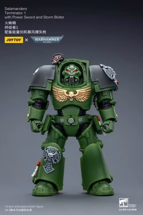 Warhammer 40,000 Salamanders Terminator (Ver. 1) with Power Sword and Storm Bolter 1/18 Scale Action Figure