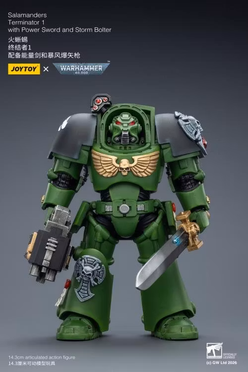 Warhammer 40,000 Salamanders Terminator (Ver. 1) with Power Sword and Storm Bolter 1/18 Scale Action Figure