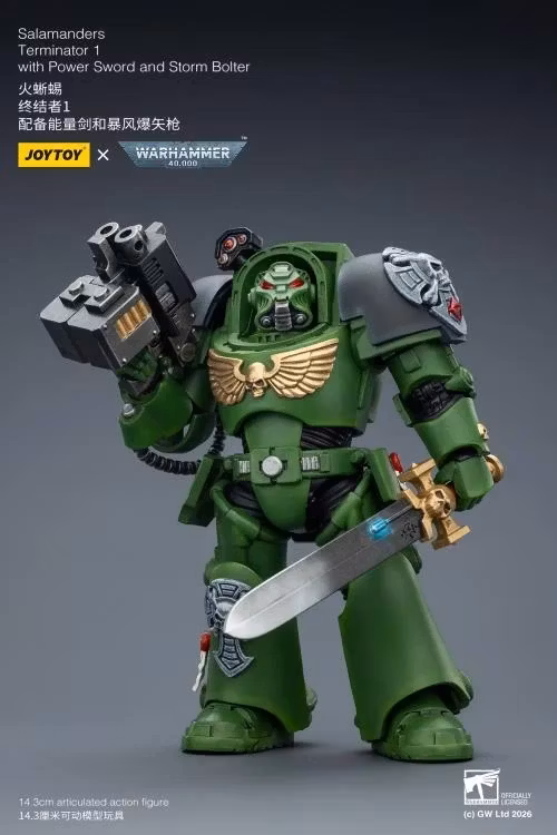 Warhammer 40,000 Salamanders Terminator (Ver. 1) with Power Sword and Storm Bolter 1/18 Scale Action Figure