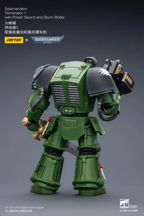 Warhammer 40,000 Salamanders Terminator (Ver. 1) with Power Sword and Storm Bolter 1/18 Scale Action Figure