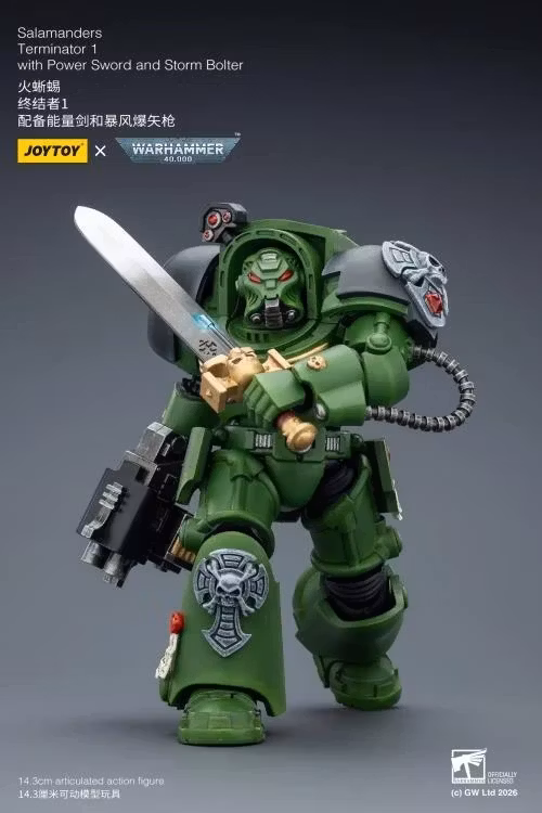 Warhammer 40,000 Salamanders Terminator (Ver. 1) with Power Sword and Storm Bolter 1/18 Scale Action Figure