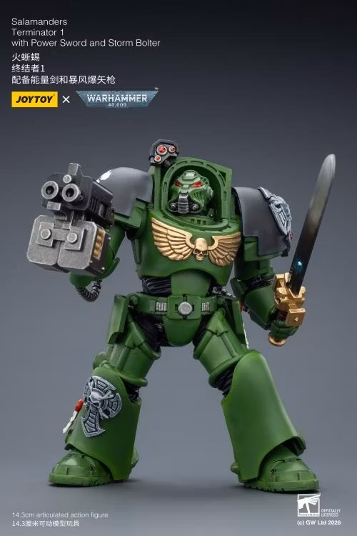Warhammer 40,000 Salamanders Terminator (Ver. 1) with Power Sword and Storm Bolter 1/18 Scale Action Figure