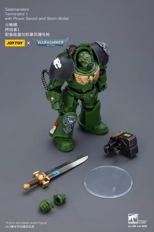 Warhammer 40,000 Salamanders Terminator (Ver. 1) with Power Sword and Storm Bolter 1/18 Scale Action Figure
